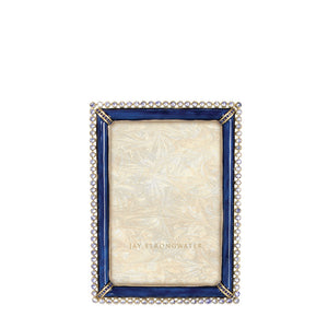 Jay Strongwater Lorraine Stone Edge 4" x 6" Picture Frame - Delft Garden