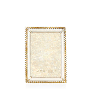 Jay Strongwater Lorraine Stone Edge 4" x 6" Picture Frame - Gold
