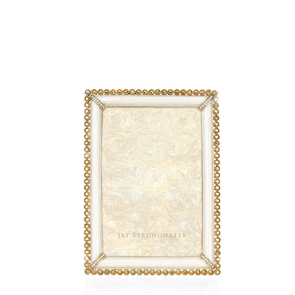 Load image into Gallery viewer, Jay Strongwater Lorraine Stone Edge 4" x 6" Picture Frame - Gold
