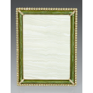 Jay Strongwater Lucas Stone Edge 5" x 7" Picture Frame - Leaf Green