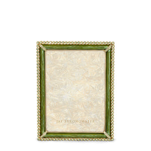 Jay Strongwater Lucas Stone Edge 5" x 7" Picture Frame - Leaf Green