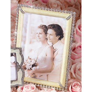 Jay Strongwater Lucas Stone Edge 5" x 7" Picture Frame - Crystal Pearl