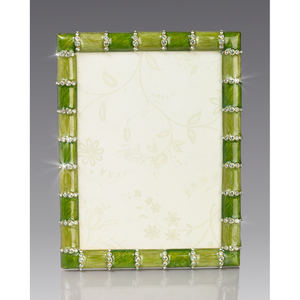 Jay Strongwater Pierce Striped 5 x 7 Frame - Leaf Green