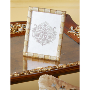 Jay Strongwater Pierce Striped 5 x 7 Frame - Golden