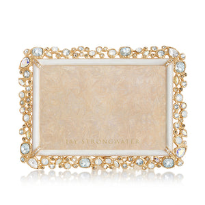 Jay Strongwater Emery Bejeweled 4" x 6" Picture Frame - White Opal