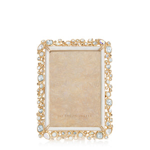 Jay Strongwater Emery Bejeweled 4" x 6" Picture Frame - White Opal