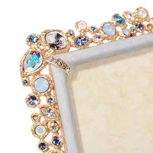 Jay Strongwater Emery Bejeweled 4" x 6" Picture Frame - Baby Blue