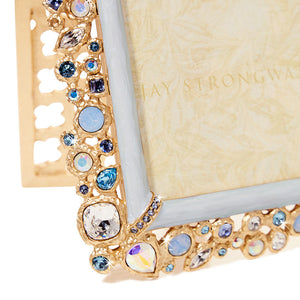 Jay Strongwater Emery Bejeweled 4" x 6" Picture Frame - Baby Blue