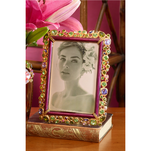 Load image into Gallery viewer, Jay Strongwater Emery Bejeweled 4" x 6" Picture Frame - Bouquet
