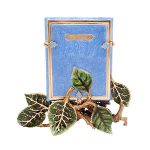Jay Strongwater Colbie Hydrangea 3"x4" Picture Frame - Blue