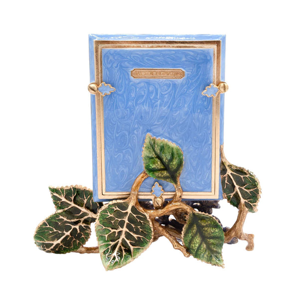 Load image into Gallery viewer, Jay Strongwater Colbie Hydrangea 3"x4" Picture Frame - Blue
