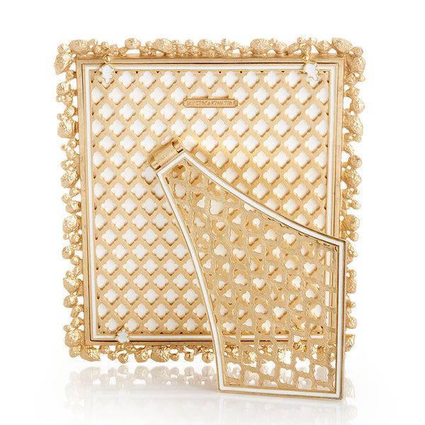 Load image into Gallery viewer, Jay Strongwater Theo Bejeweled 8" x 10" Picture Frame - White Opal
