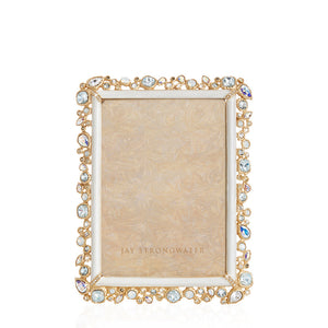 Jay Strongwater Leslie Bejeweled 5" x 7" Picture Frame - White Opal