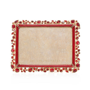 Jay Strongwater Leslie Bejeweled 5" x 7" Picture Frame - Ruby