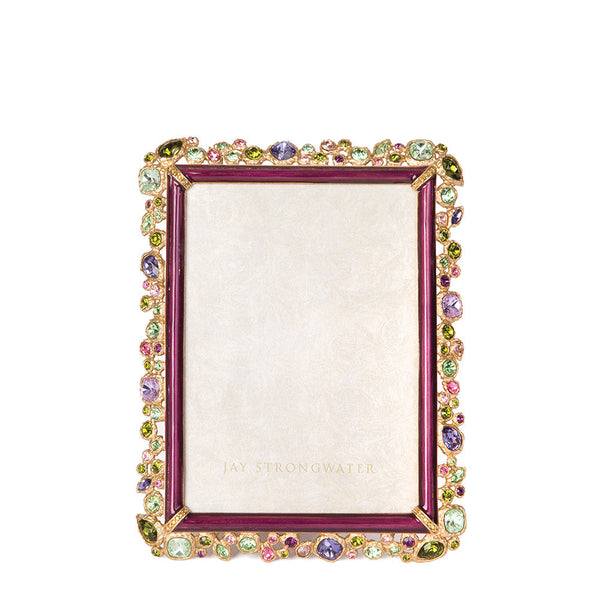Load image into Gallery viewer, Jay Strongwater Leslie Bejeweled 5" x 7" Picture Frame - Bouquet
