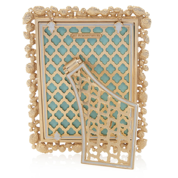 Load image into Gallery viewer, Jay Strongwater Leslie Bejeweled 5" x 7" Picture Frame - Baby Blue
