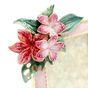 Jay Strongwater Amara Tropical Flower 3x4 Picture Frame