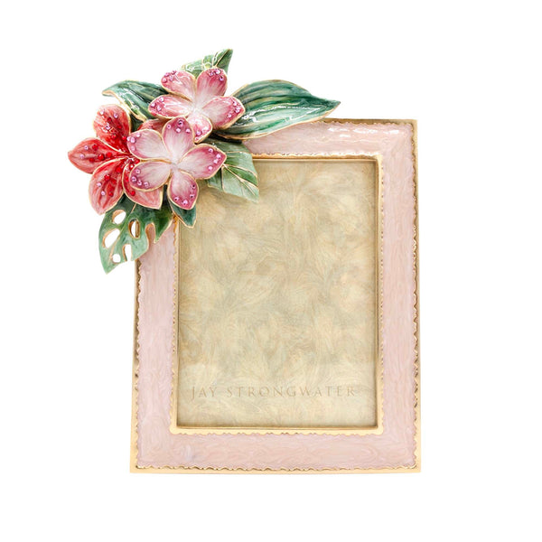 Load image into Gallery viewer, Jay Strongwater Amara Tropical Flower 3x4 Picture Frame
