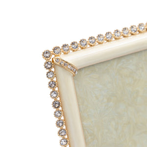 Jay Strongwater Lucas Stone Edge 5" x 7" Picture Frame - Gold Clear Stone