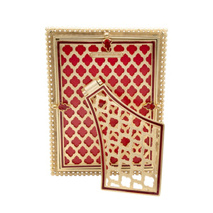 Jay Strongwater Lucas Stone Edge 5" x 7" Picture Frame - Ruby