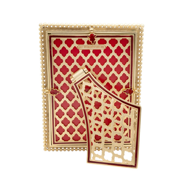 Load image into Gallery viewer, Jay Strongwater Lucas Stone Edge 5" x 7" Picture Frame - Ruby
