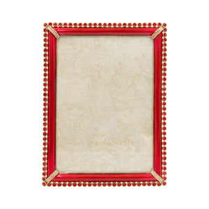 Jay Strongwater Lucas Stone Edge 5" x 7" Picture Frame - Ruby