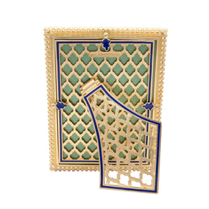Jay Strongwater Lucas Stone Edge 5" x 7" Picture Frame - Lapis