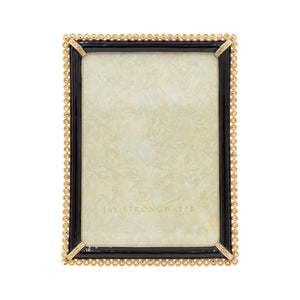 Jay Strongwater Lucas Stone Edge 5" x 7" Picture Frame - Black
