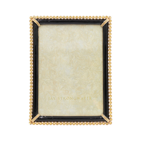 Load image into Gallery viewer, Jay Strongwater Lucas Stone Edge 5" x 7" Picture Frame - Black
