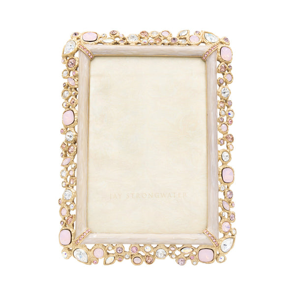 Load image into Gallery viewer, Jay Strongwater Emery Bejeweled 4" x 6" Picture Frame - Baby Pink
