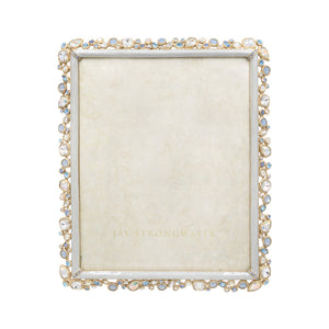 Jay Strongwater Theo Bejeweled 8" x 10" Picture Frame - Baby Blue