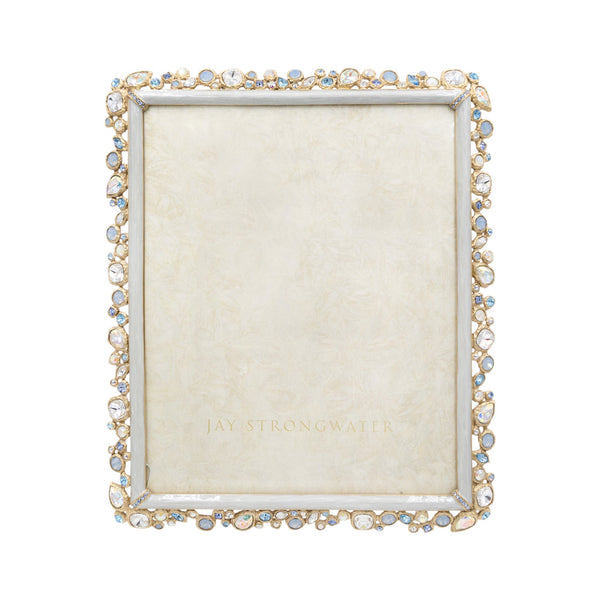 Load image into Gallery viewer, Jay Strongwater Theo Bejeweled 8" x 10" Picture Frame - Baby Blue
