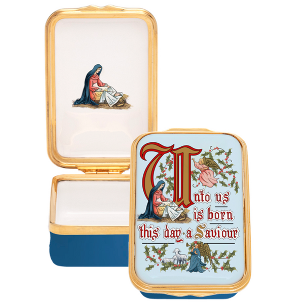 Load image into Gallery viewer, Halcyon Days Unto Us Is Born - Enamel Box
