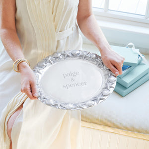 Mariposa Seashell Border Round Platter