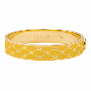 Halcyon Days Star Sparkle Trellis Hinged Bangle in Radiant Yellow & Gold