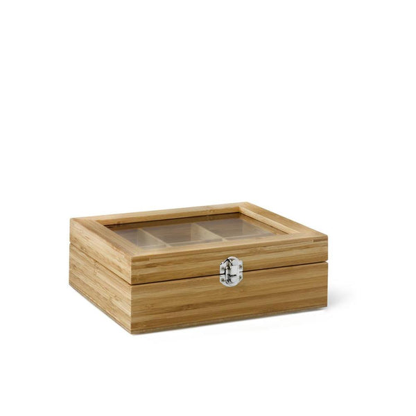 Load image into Gallery viewer, Bredemeijer 6 Compartment Tea Box with Window Bamboo
