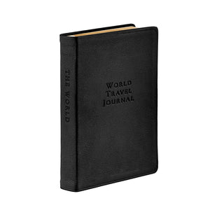 Graphic Image World Travel Journal - Leather Book - Black