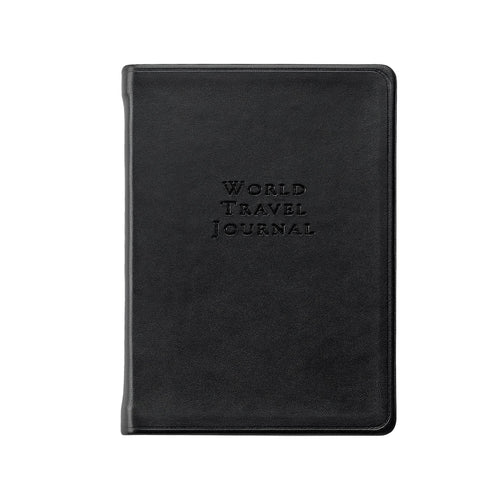 Graphic Image World Travel Journal - Leather Book - Black