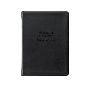 Graphic Image World Travel Journal - Leather Book - Black