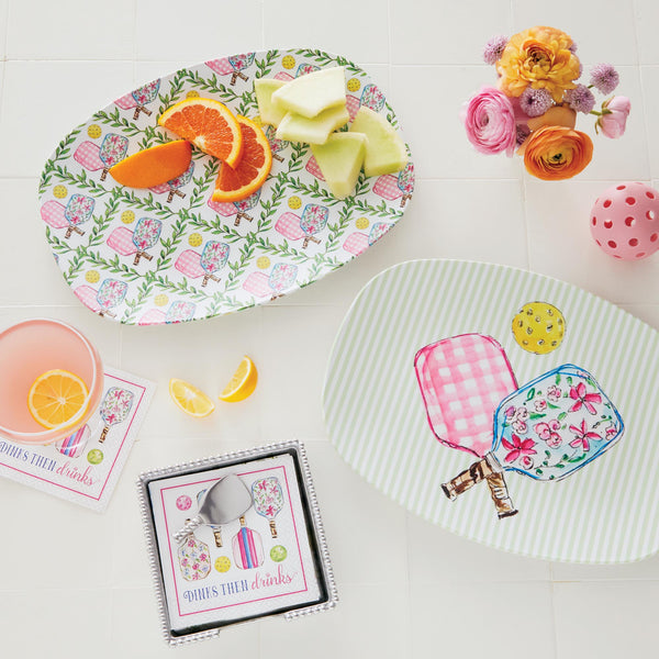 Load image into Gallery viewer, Mariposa Pickleball Drinks (1900) Beaded Napkin Box Set
