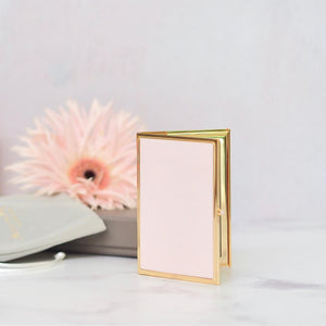 Addison Ross Pastel Pink & Gold Travel Frame - 2 x 3 in - Double Frame