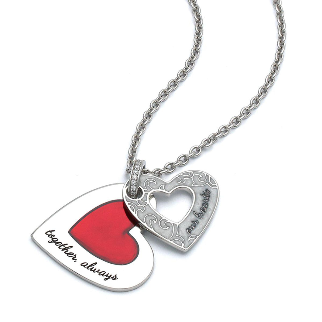 Belle Etoile Hearts Together Pendant - Red