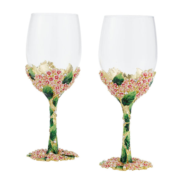Load image into Gallery viewer, Olivia Riegel Pink Lantana Wine Glass (Set of 2)

