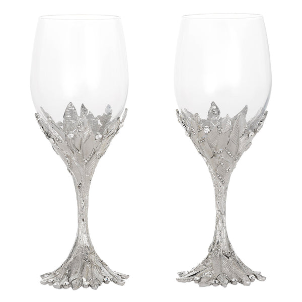 Load image into Gallery viewer, Olivia Riegel Silver Preen Wine Glass (Set of 2)
