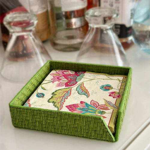 Bodrum Linens Wicker Cocktail Napkin Box