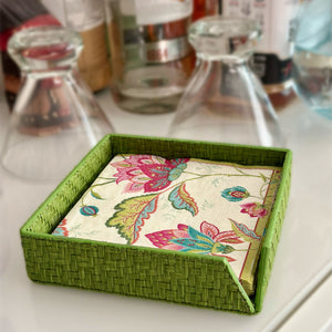 Bodrum Linens Wicker Cocktail Napkin Box