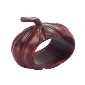 Bodrum Linens Wood Pumpkin - Napkin Rings - Set of 4