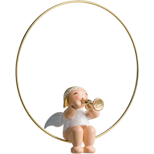 Wendt & Kuhn Christmas Tree Angel in Ring, with Trumpet
