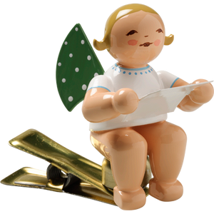 Wendt & Kuhn Angel with Sheet of Music, on Clip Figurine