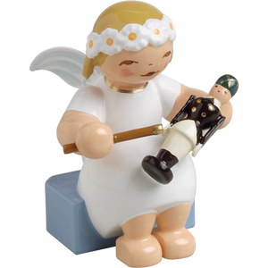 Wendt & Kuhn Marguerite Angel, Sitting, with Miner Figurine